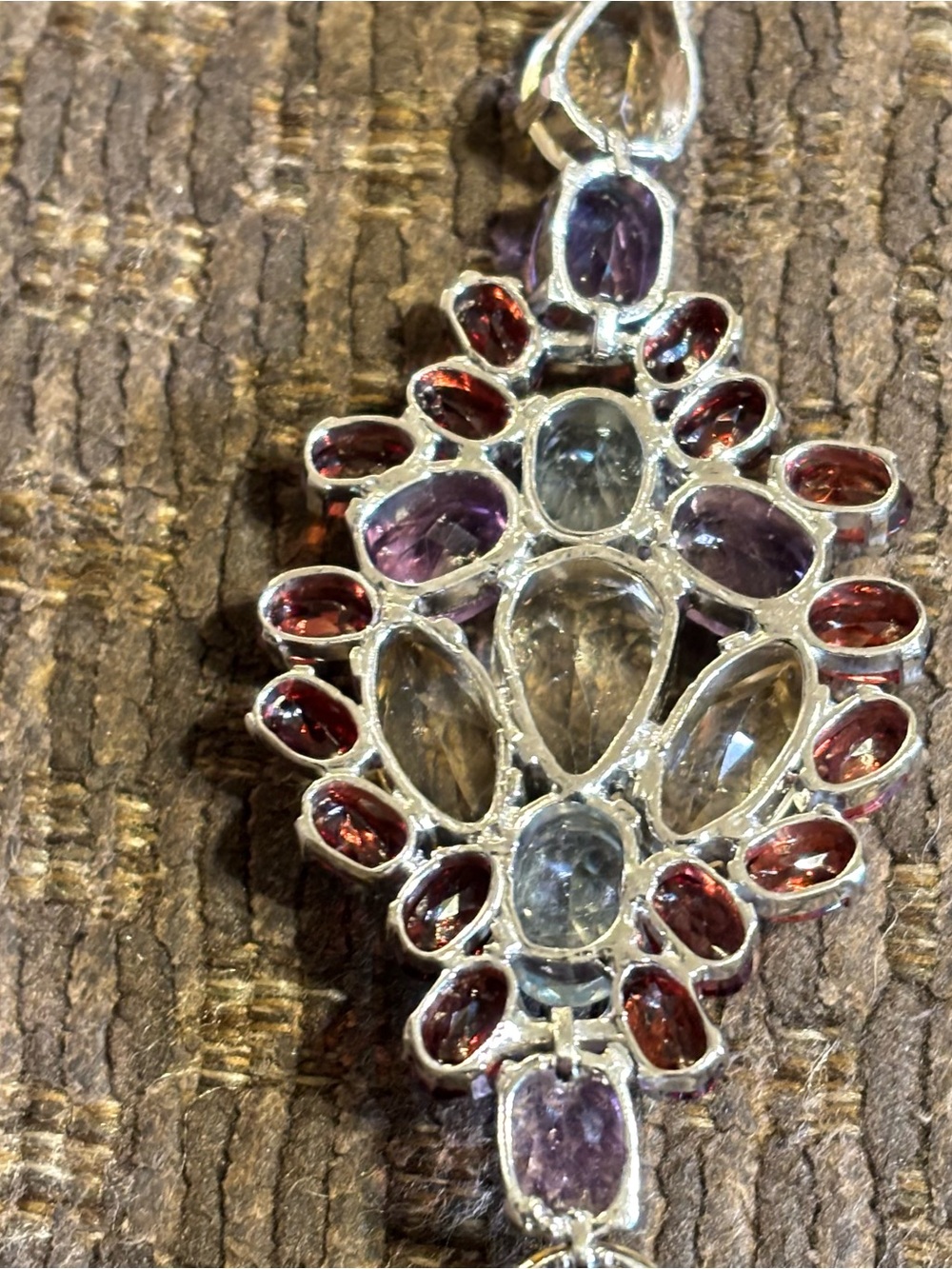 Sterling silver bracelet with various gemstones - Picture 7 of 12